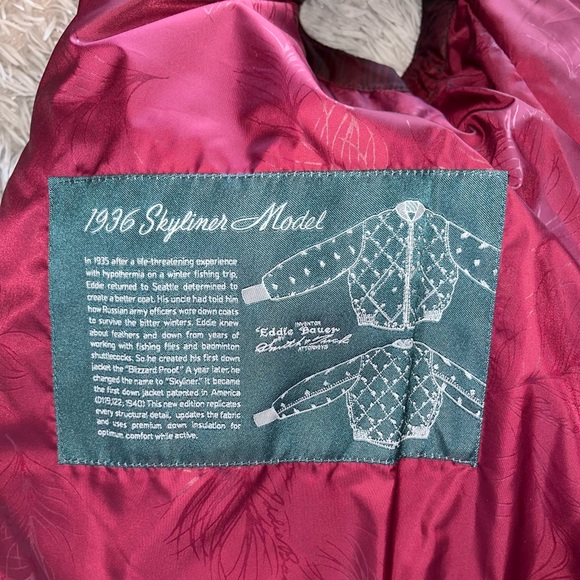 Eddie Bauer red/black plaid down filled vest - Picture 2 of 5